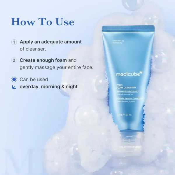 LIMPIADOR FACIAL MEDICUBE ZERO FOAM CLEANSER 4.05 OZ / 120 ML