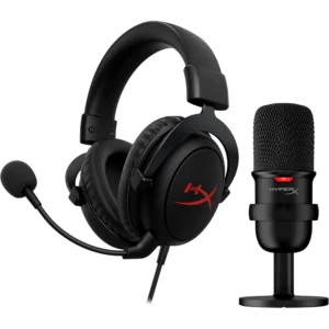 MICRÓFONO HYPERX SOLOCAST + CLOUD CORE 7.1 (SET) | NEGRO