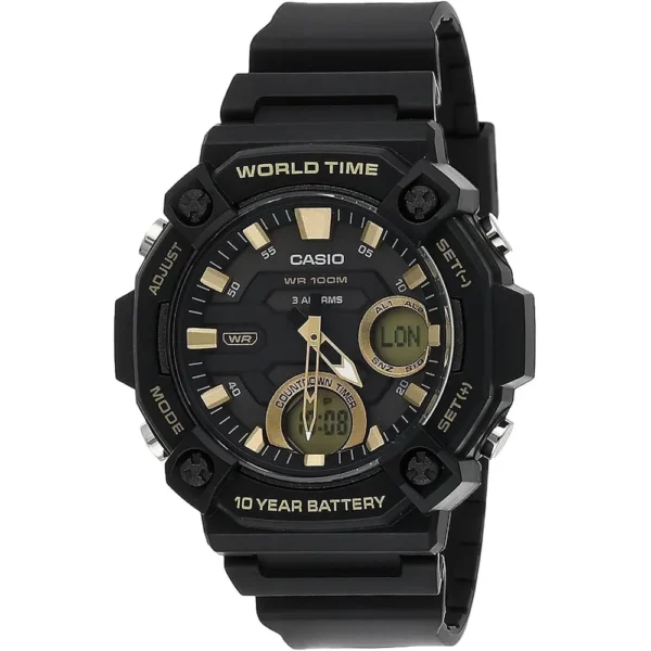 RELOJ CASIO AEQ120W ANALÓGICO-DIGITAL HOMBRE - Negro / Dorado