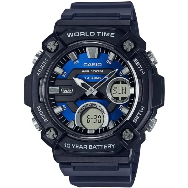 RELOJ CASIO AEQ120W ANALÓGICO-DIGITAL HOMBRE - Negro / AZUL