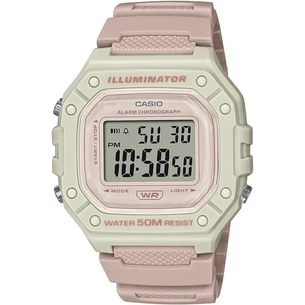 RELOJ CASIO W218H DIGITAL HOMBRE - rosa claro