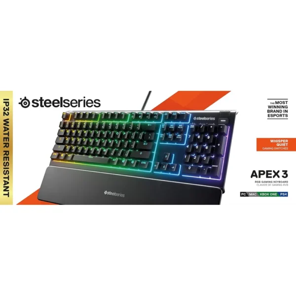 TECLADO ALÁMBRICO APEX 3 BR STEELSERIES | NEGRO