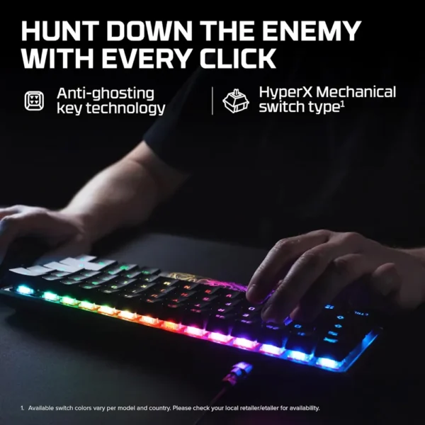 TECLADO ALÁMBRICO HYPERX ALLOY ORIGINS 60 SWITCH AQUA | NEGRO