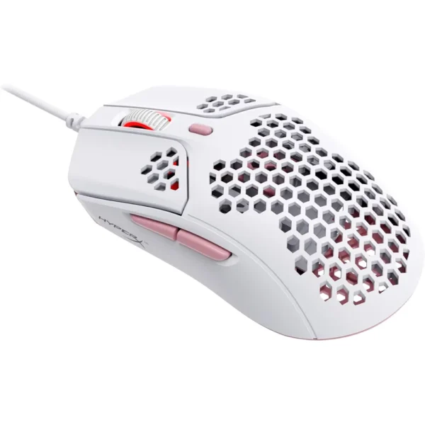 MOUSE ALÁMBRICO HYPERX PULSEFIRE HASTE 16000 DPI | BLANCO/ROSA