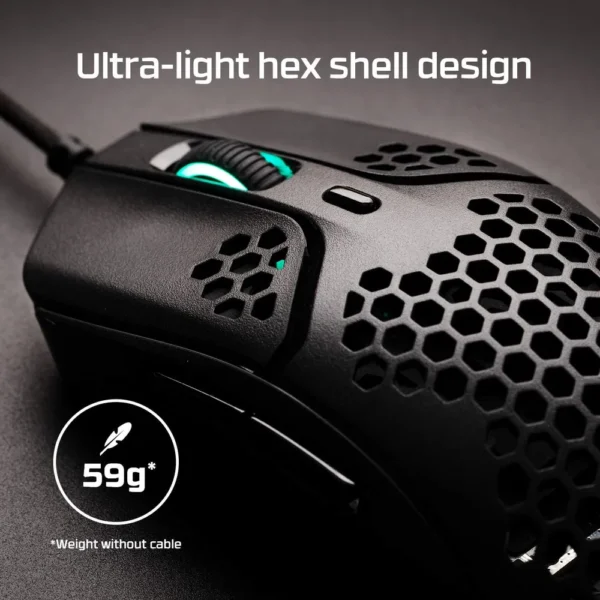 MOUSE ALÁMBRICO HYPERX PULSEFIRE HASTE 16000 DPI | BLANCO/ROSA
