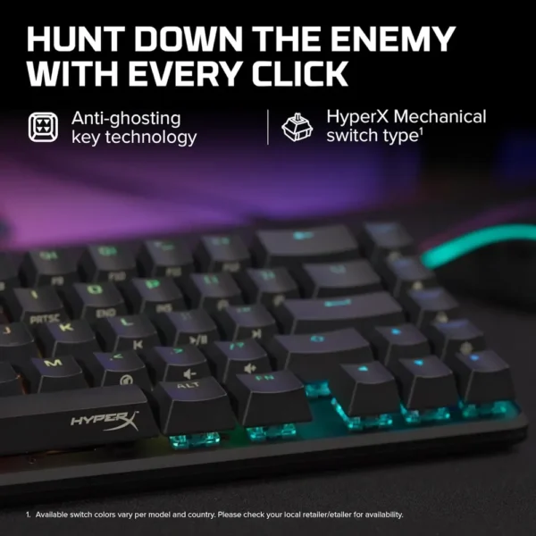 TECLADO ALÁMBRICO HYPERX ALLOY ORIGINS 65 SWITCH AQUA | NEGRO