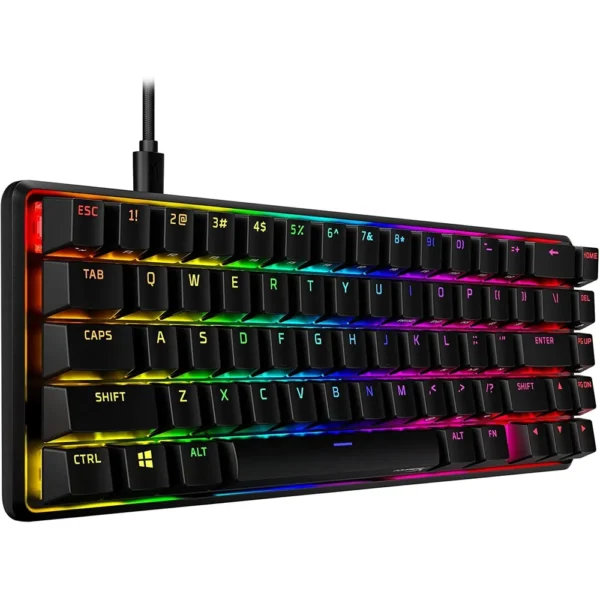 TECLADO ALÁMBRICO HYPERX ALLOY ORIGINS 65 SWITCH AQUA | NEGRO