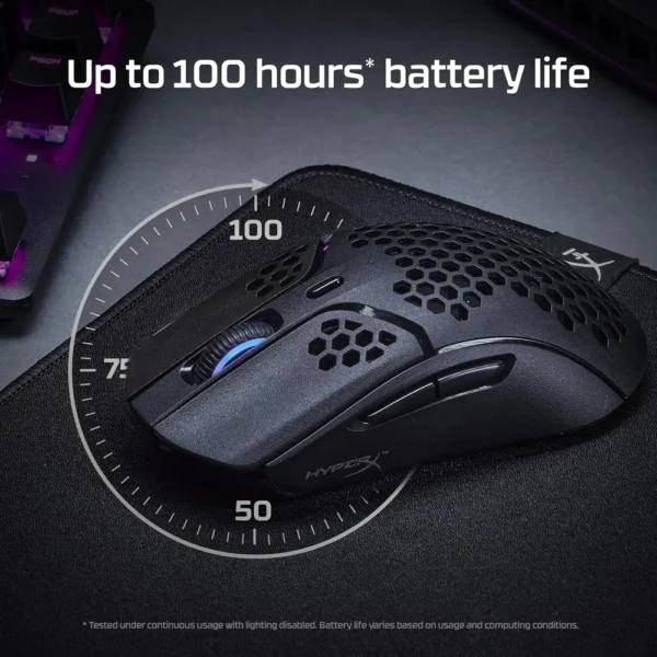 MOUSE INALÁMBRICO HYPERX PULSEFIRE HASTE 100H BATTERY | BLANCO