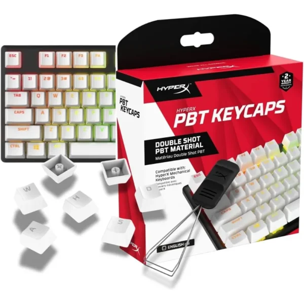 KEYCAPS HYPERX PBT 104 TECLAS | BLANCO