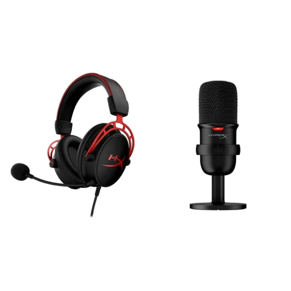 AUDÍFONOS HYPERX CLOUD ALPHA + MICRÓFONO SOLOCAST (SET) | NEGRO/ROJO