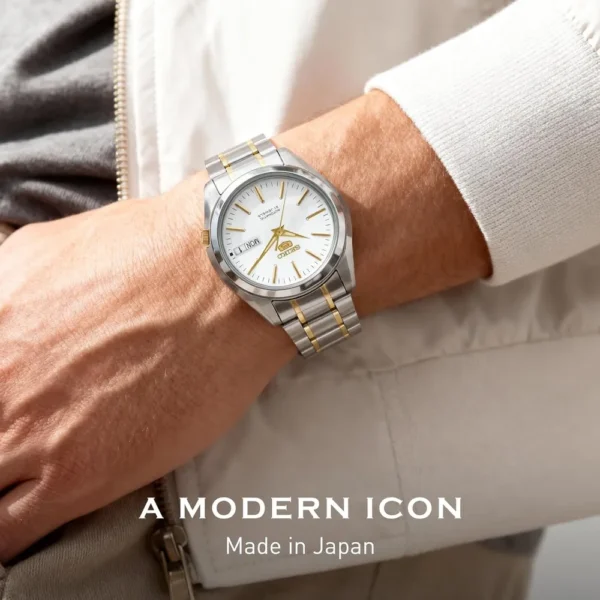 RELOJ SEIKO 5 DE ACERO INOXIDABLE HOMBRE | BLANCO