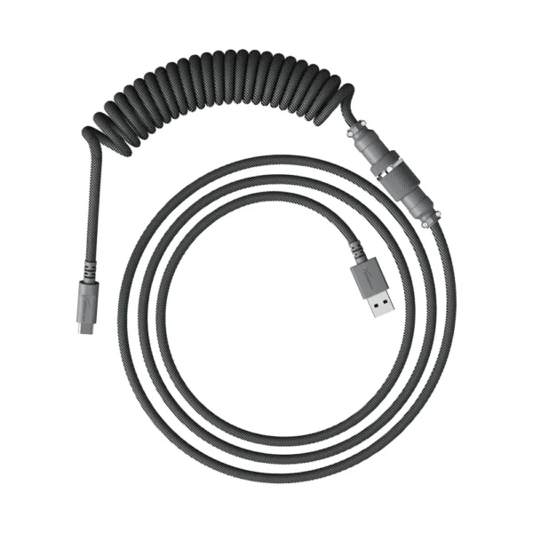 CABLE ESPIRAL HYPERX USB-C A USB-A AVIADOR | GRIS