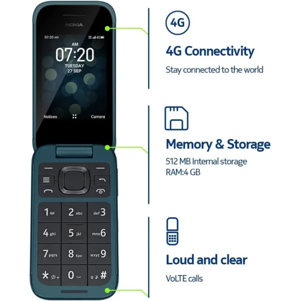 CELULAR NOKIA 2780 FLIP DIGITAL | AZUL