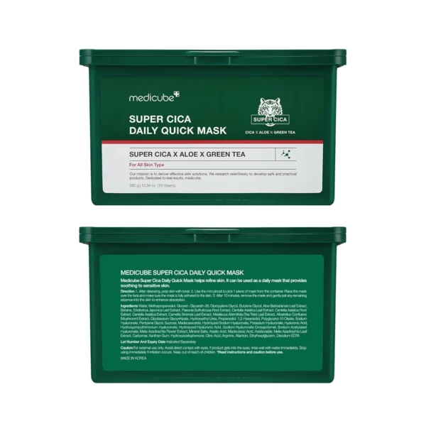 MASCARILLAS MEDICUBE SUPER CICA DAILY QUICK MASK 30 UND