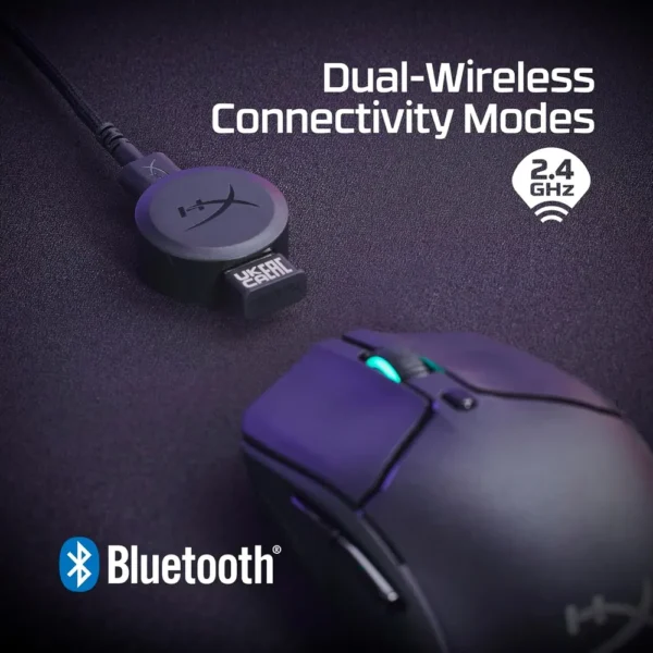 MOUSE INALÁMBRICO HYPERX PULSEFIRE HASTE 2 DUAL 100H | NEGRO