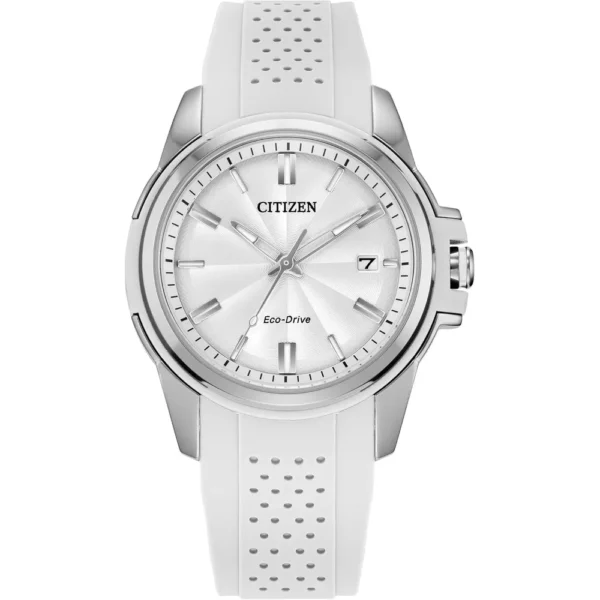RELOJ CITIZEN ECO-DRIVE CLÁSICO CORREA CAUCHO MUJER | BLANCO