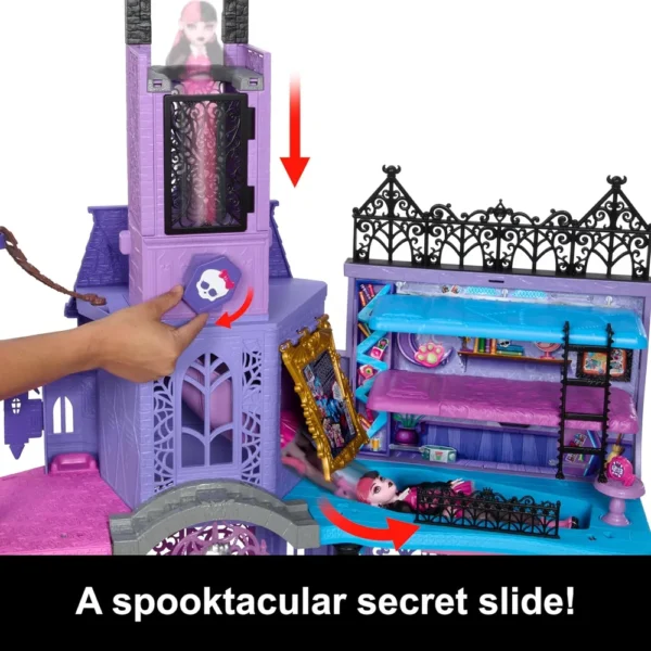 Monster High casa de muñecas, escuela embrujada con 7 áreas y más de 35 piezas