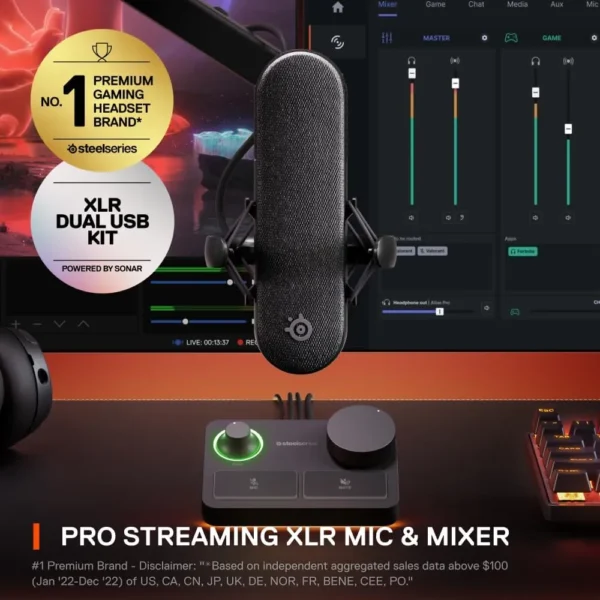 MICRÓFONO XLR ALIAS PRO KIT STEELSERIES | NEGRO