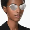 SWAROVSKI LENTES DE SOL OVAL SK7009 55 MM MUJER | SILVER/LIGHT GREY MIRRORED SILVER