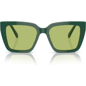 SWAROVSKI LENTES DE SOL CUADRADO SK6013 54 MM MUJER | GREEN/LIGHT GREEN MIRRORED SILVER