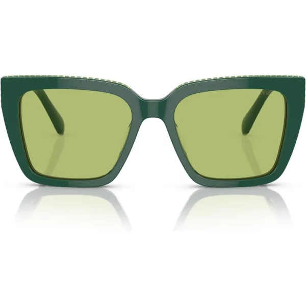 SWAROVSKI LENTES DE SOL CUADRADO SK6013 54 MM MUJER | GREEN/LIGHT GREEN MIRRORED SILVER