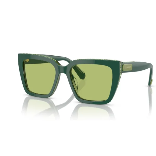 SWAROVSKI LENTES DE SOL CUADRADO SK6013 54 MM MUJER | GREEN/LIGHT GREEN MIRRORED SILVER