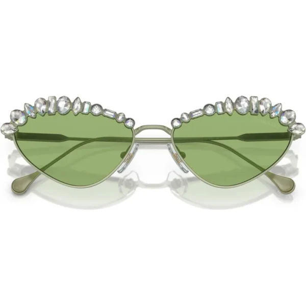 SWAROVSKI LENTES DE SOL OVAL SK7009 55 MM MUJER | MATTE GREEN/DARK GREEN