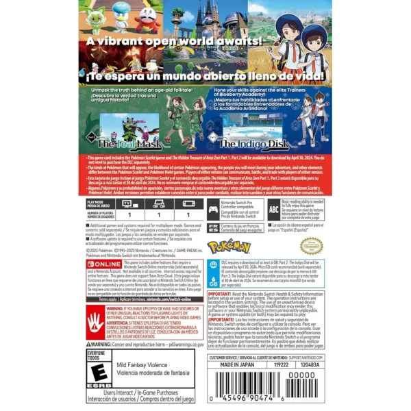 VIDEOJUEGO NINTENDO POKÉMON SCARLET + DLC SWITCH USA
