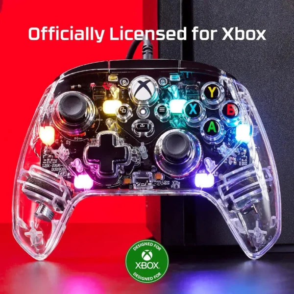 CONTROL ALÁMBRICO HYPERX CLUTCH GLADIATE RGB XBOX | TRANSPARENTE