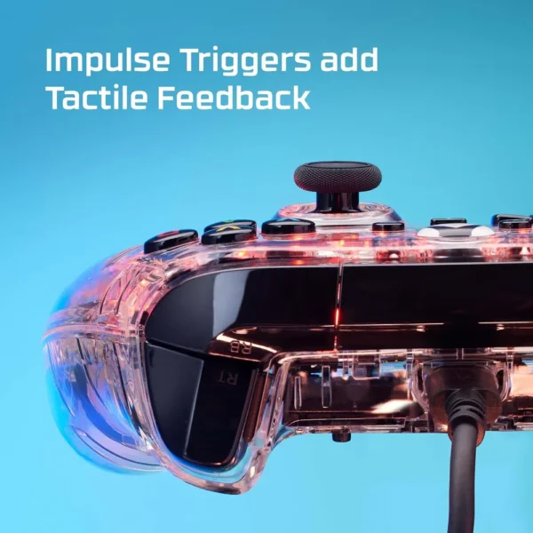 CONTROL ALÁMBRICO HYPERX CLUTCH GLADIATE RGB XBOX | TRANSPARENTE