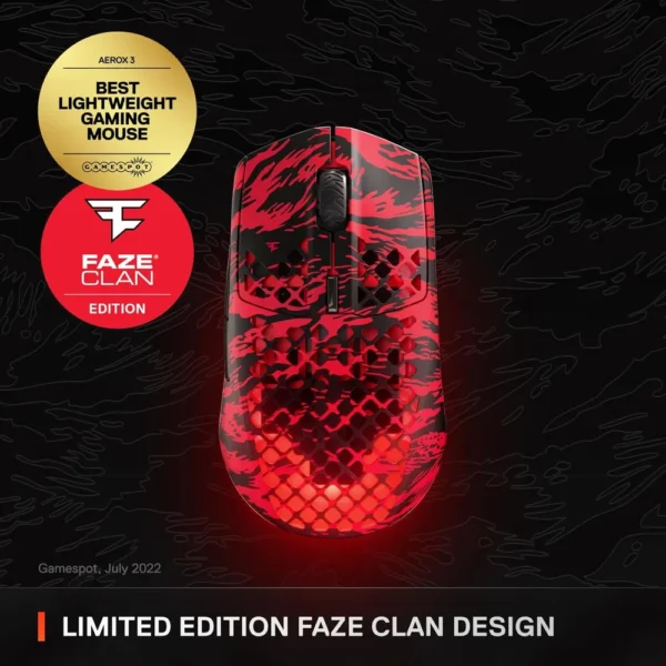 MOUSE INALÁMBRICO AEROX 3 FAZE CLAN EDITION STEELSERIES | NEGRO