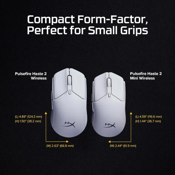 MOUSE INALÁMBRICO HYPERX PULSEFIRE HASTE 2 MINI COMPACT | BLANCO