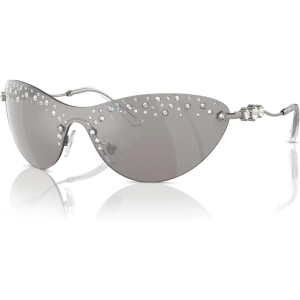 SWAROVSKI LENTES DE SOL RECTANGULAR SK7023 33 MM MUJER | GUNMETAL/LIGHT GREY MIRRORED SILVER