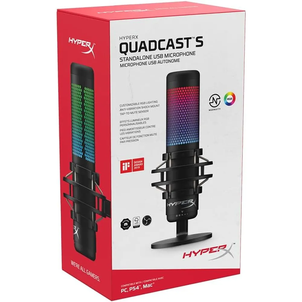MICRÓFONO HYPERX QUADCAST S USB | NEGRO - Imagen 7