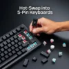 SWITCHES HYPERX AQUA 5 PINES PRELUBRICADOS | CELESTE