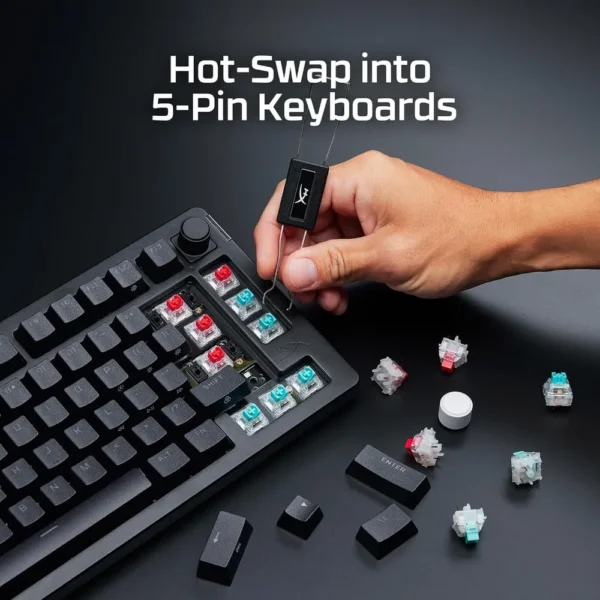 SWITCHES HYPERX AQUA 5 PINES PRELUBRICADOS | CELESTE