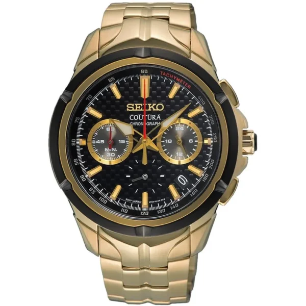 RELOJ SEIKO COUTURA CRONÓGRAFO PARA HOMBRE | NEGRO/ DORADO