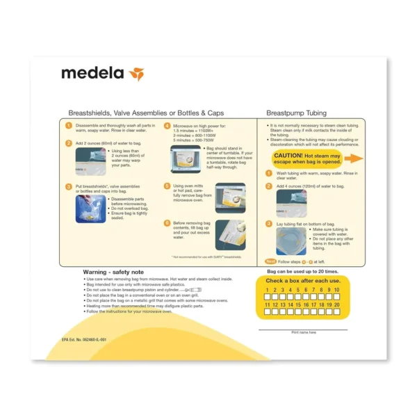 BOLSAS ESTERILIZADORAS MICROONDAS - MEDELA QUICK CLEAN 10 PZS