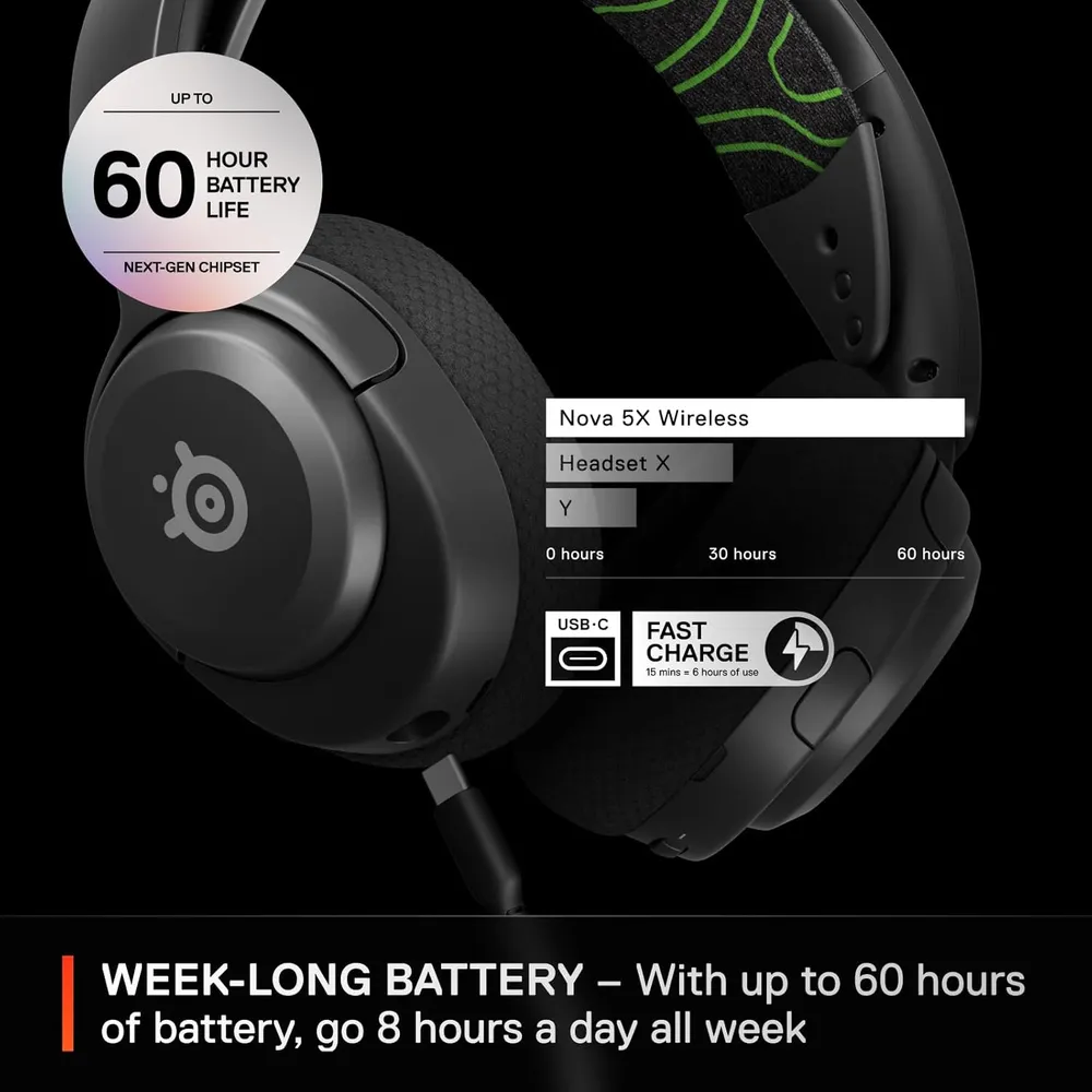 AUDÍFONOS INALÁMBRICOS ARCTIS NOVA 5X XBOX STEELSERIES - Imagen 6