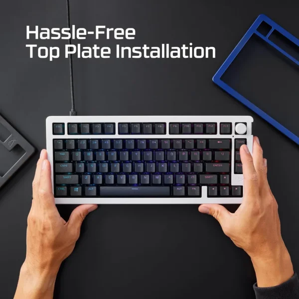 PLATE TECLADO HYPERX ALLOY RISE 75 ALUMINIO | AZULMARINO