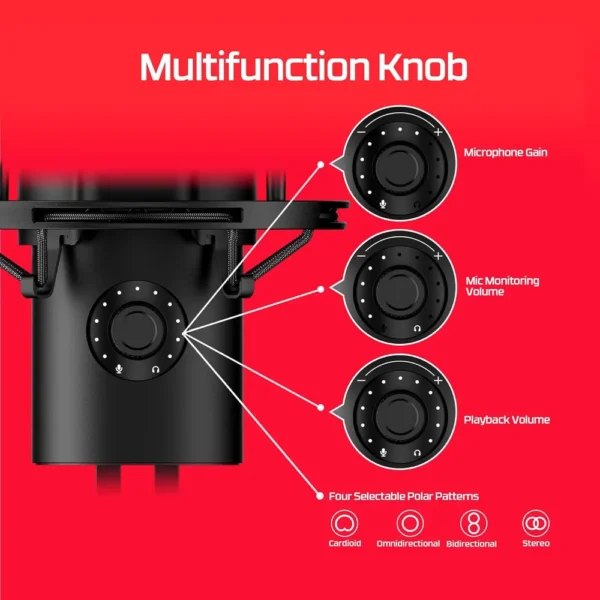 MICRÓFONO HYPERX QUADCAST 2 USB | NEGRO