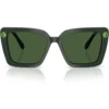 SWAROVSKI LENTES DE SOL CUADRADO SK6032F 55 MM MUJER | GREEN/DARK GREEN