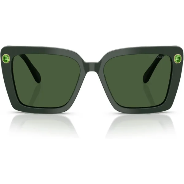 SWAROVSKI LENTES DE SOL CUADRADO SK6032F 55 MM MUJER | GREEN/DARK GREEN