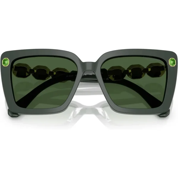 SWAROVSKI LENTES DE SOL CUADRADO SK6032F 55 MM MUJER | GREEN/DARK GREEN