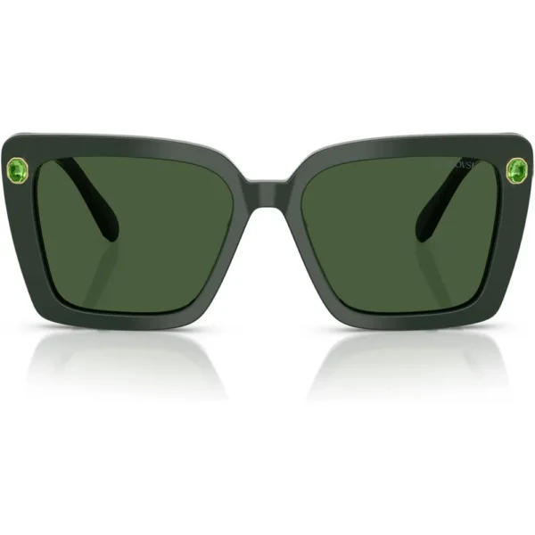 SWAROVSKI LENTES DE SOL CUADRADO SK6032 55 MM MUJER | GREEN/DARK GREEN