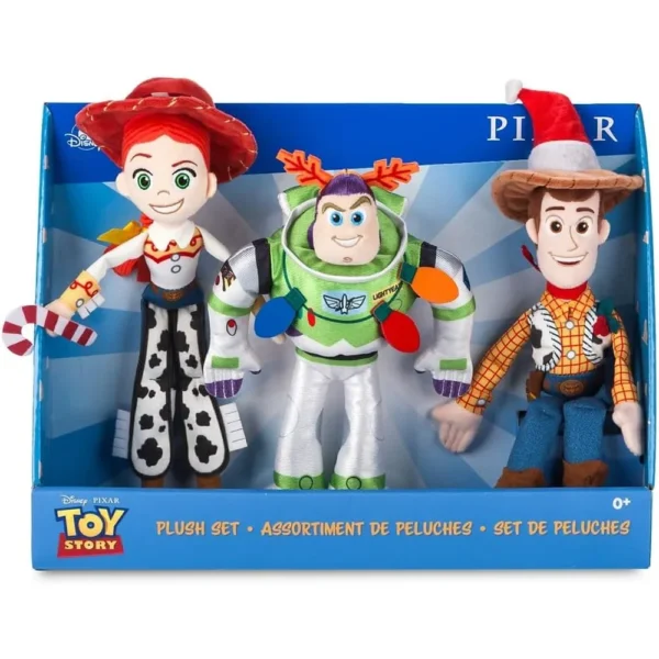 SET PELUCHES NAVIDEÑOS WOODY BUZZ Y JESSIE TOY STORY DISNEY STORE