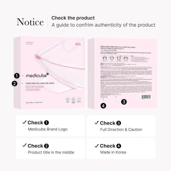 PACK 4 MASCARILLA MEDICUBE SALMON PINK COLLAGEN GEL MASK 0.98 OZ / 28 G