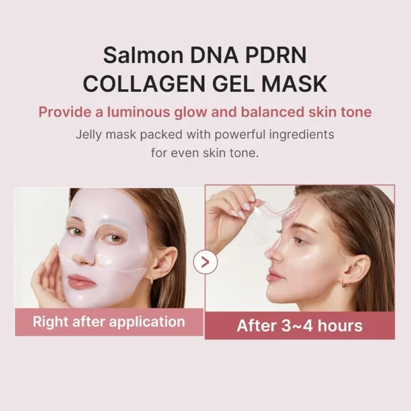 PACK 4 MASCARILLA MEDICUBE SALMON PINK COLLAGEN GEL MASK 0.98 OZ / 28 G