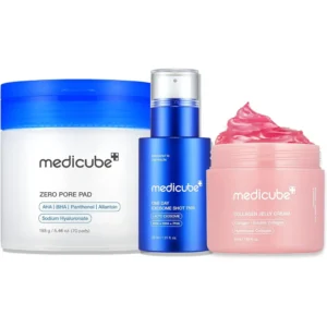 SET TRÍO MEDICUBE ZERO PORE + EXOSOME SHOT 7500 + COLLAGEN GEL CREAM