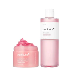 SET MEDICUBE PINK GLOW TONER + COLLAGEN GEL CREAM 3.71 OZ / 110 ML | 2 PZS